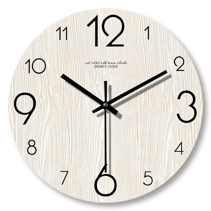 Wooden Wood Grain Minimalist Wall Clock