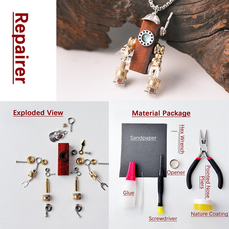 Handmade Wooden Steampunk Robot DIY Material Package