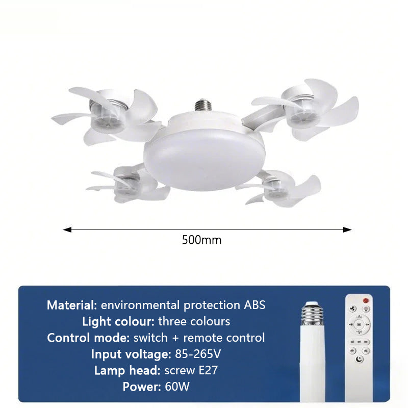 E27 Screw-in Remote Control Fan Three Gears Dimming