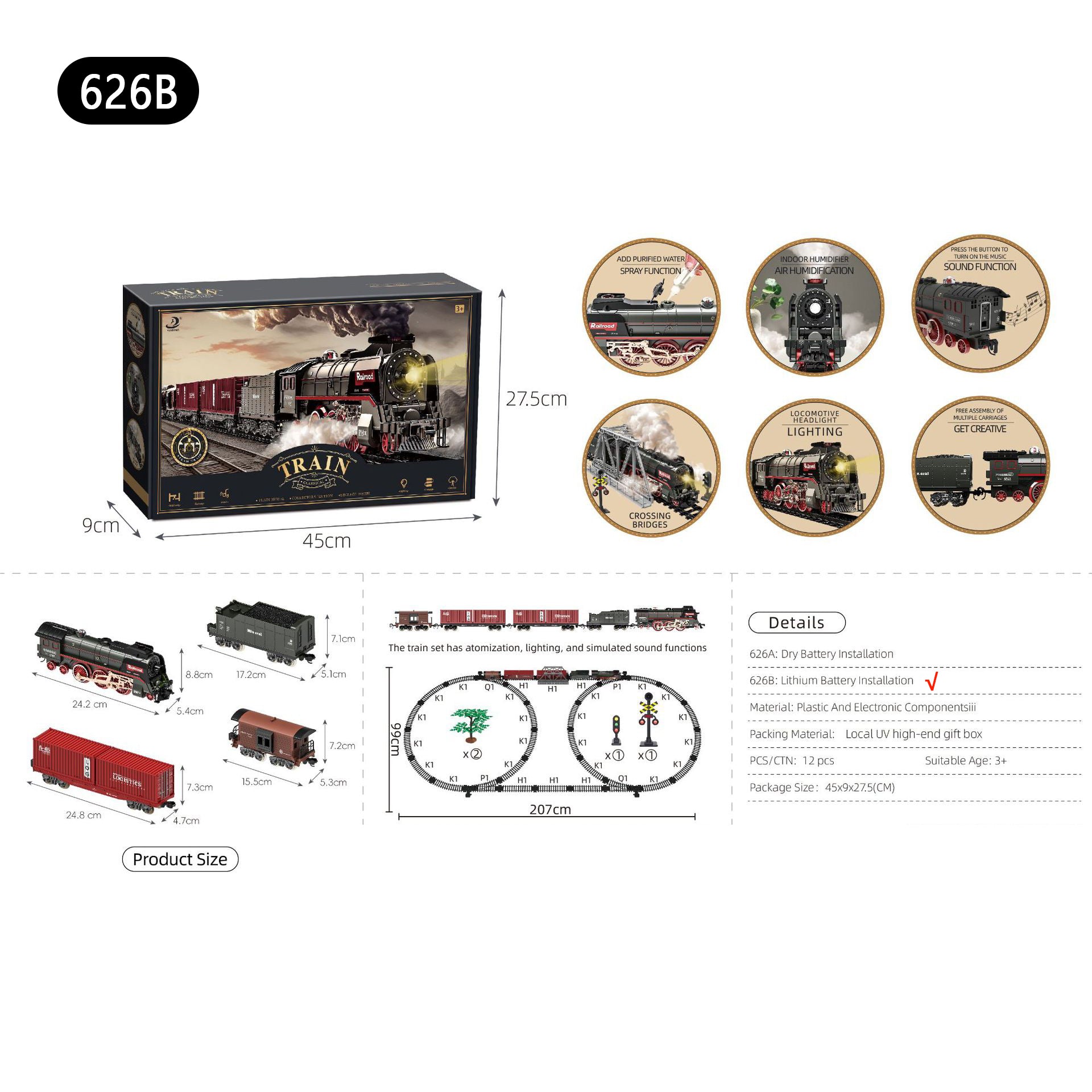 Retro Steam Simulation Electric Small Train