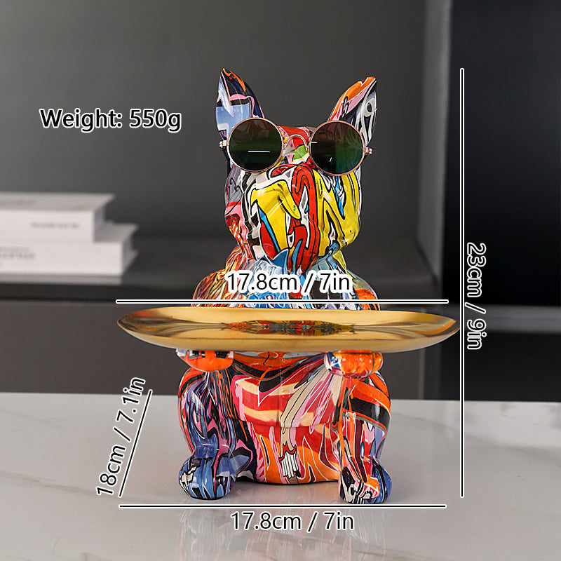 French Bulldog Graffiti Sculpture Tray