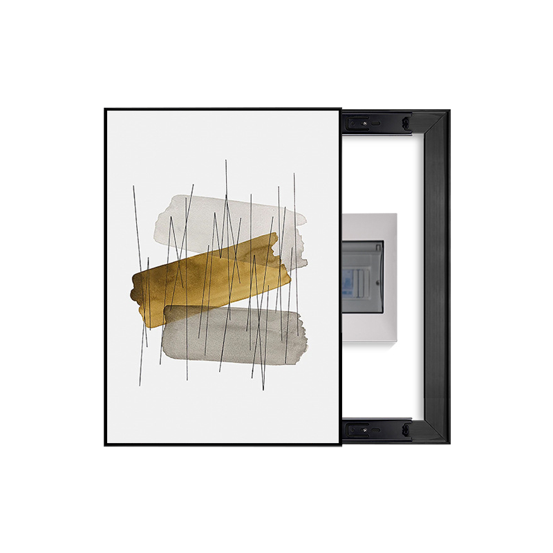 Layered Gold & Neutral Lines Breaker Box Cover | Modern Decorative Panel