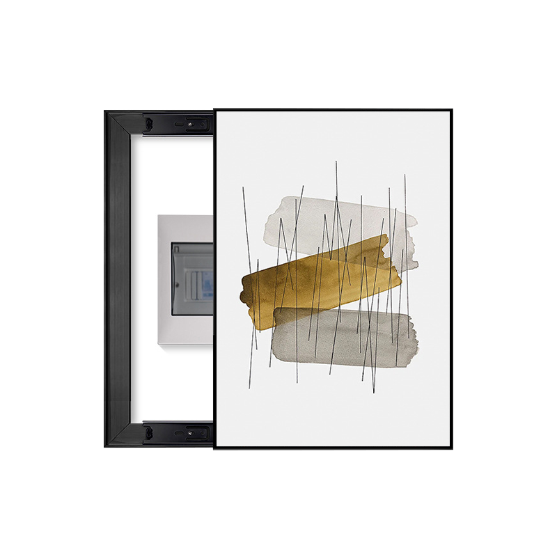 Layered Gold & Neutral Lines Breaker Box Cover | Modern Decorative Panel