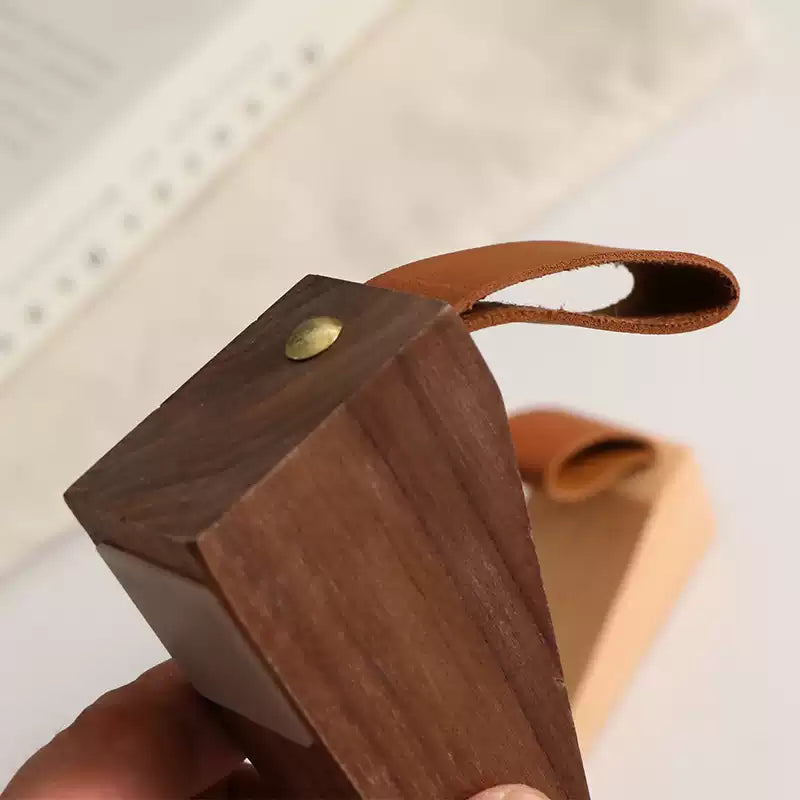 Black walnut wooden door stopper safety top door device