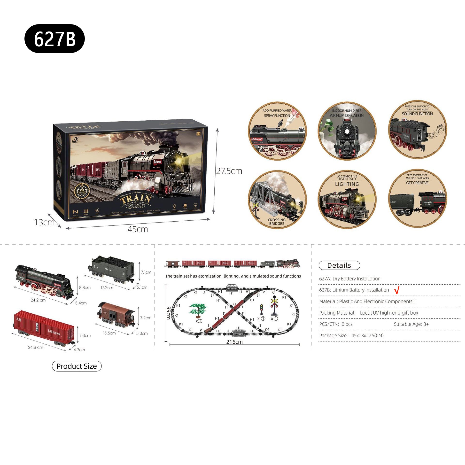 Retro Steam Simulation Electric Small Train