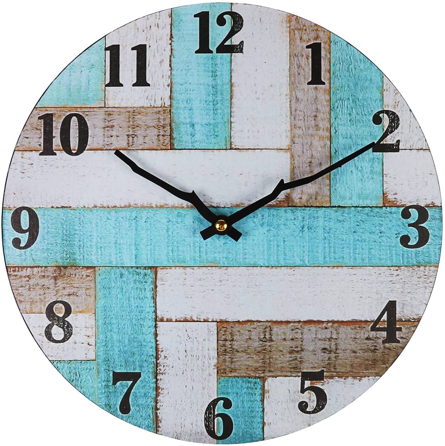 Premium Blue Wooden Creative Wall Clock
