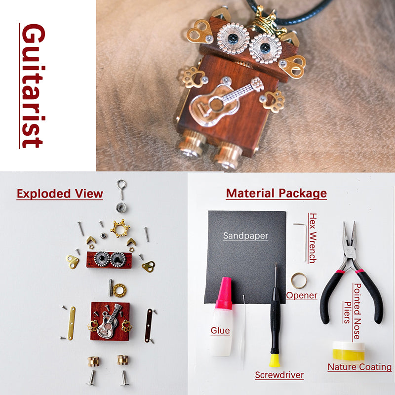 Handmade Wooden Steampunk Robot DIY Material Package