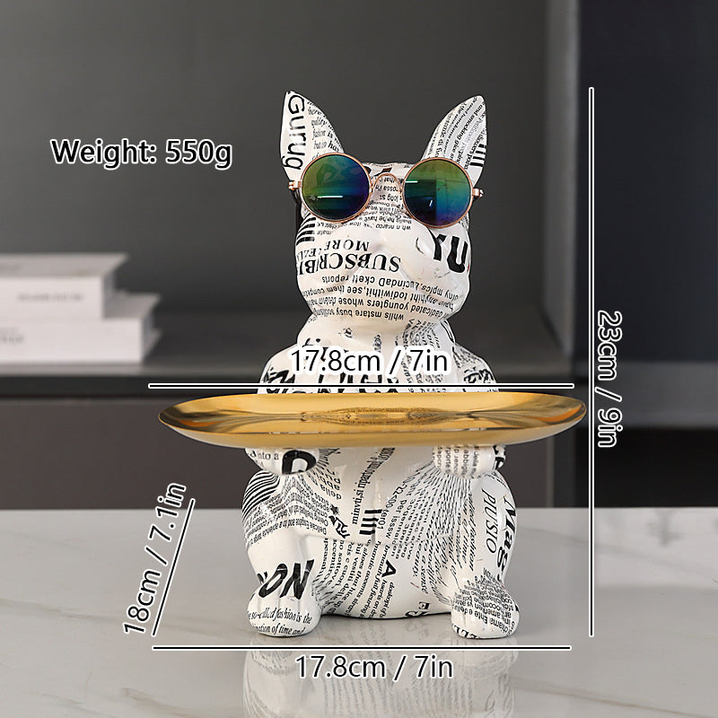 French Bulldog Graffiti Sculpture Tray
