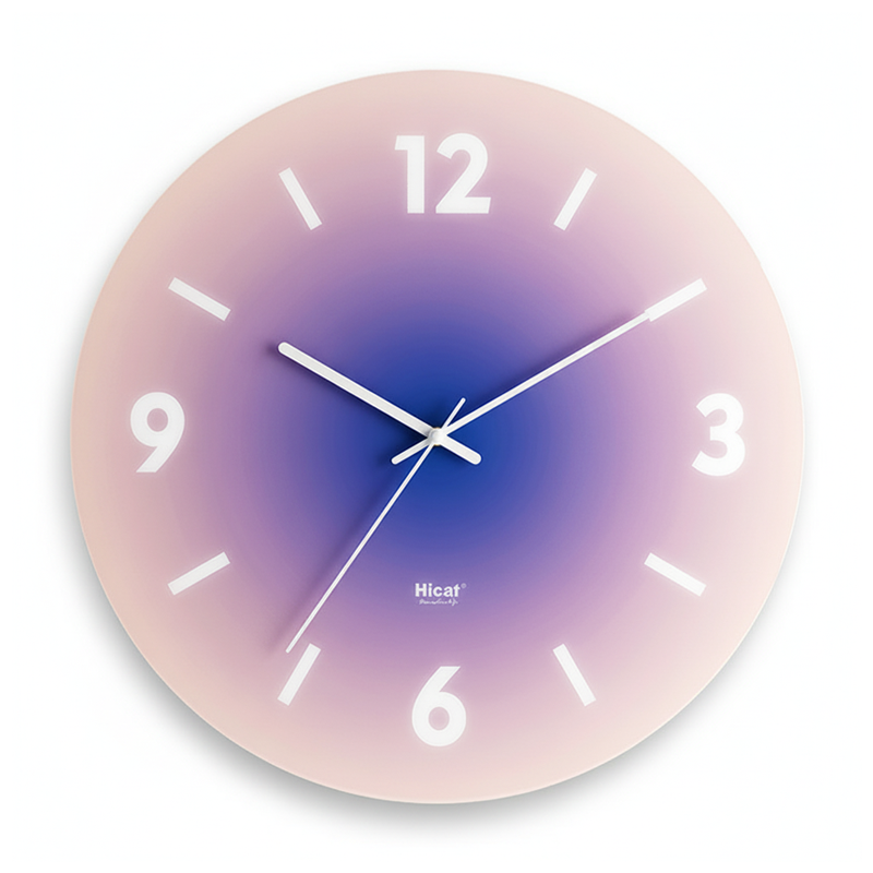 Luxury Gradient Glass Wall Clock – Silent Modern Wall Decor