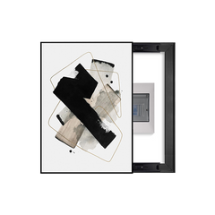 Crossed Black Abstract Shapes Breaker Box Cover | Stylish Electrical Panel Conceal