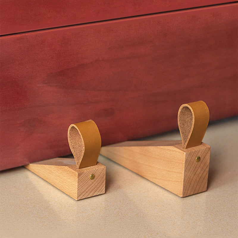 Black walnut wooden door stopper safety top door device