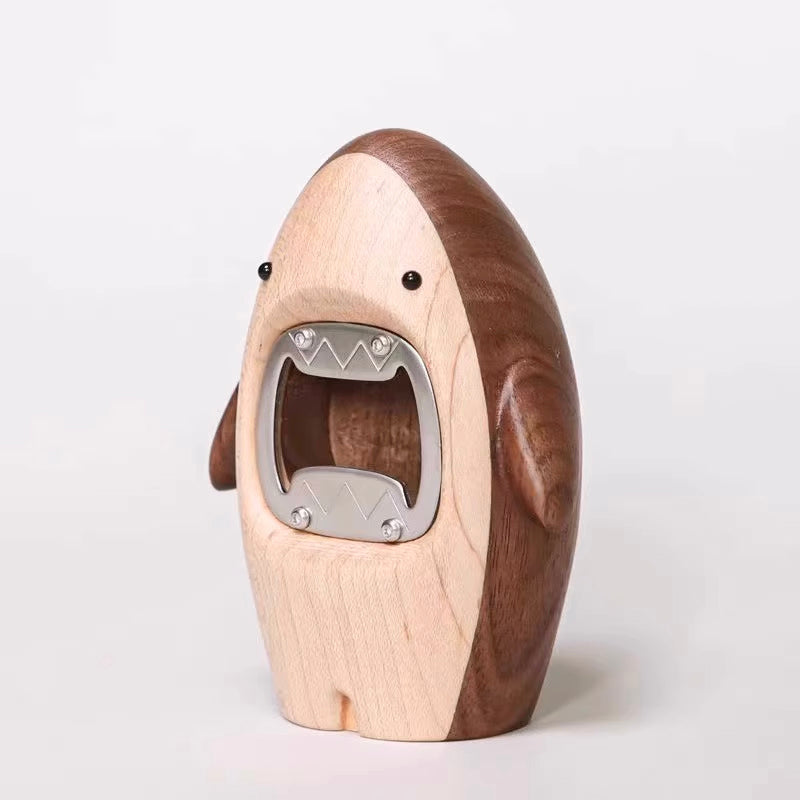 Walnut Shark Bottle Opener Creative Design