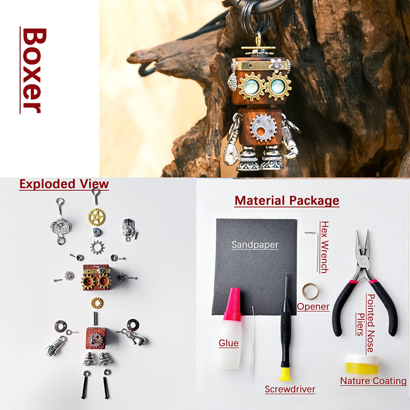 Handmade Wooden Steampunk Robot DIY Material Package