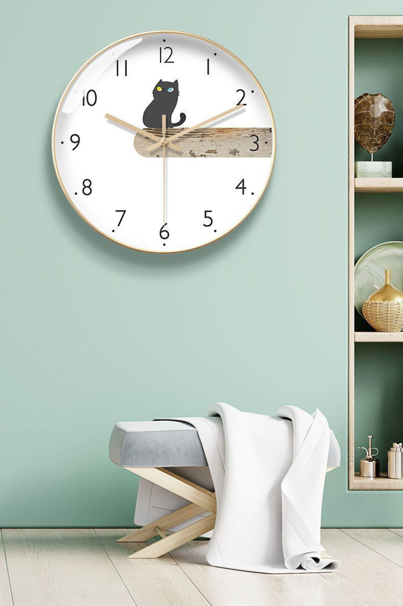 Kitten Wall Clock Simple Personality
